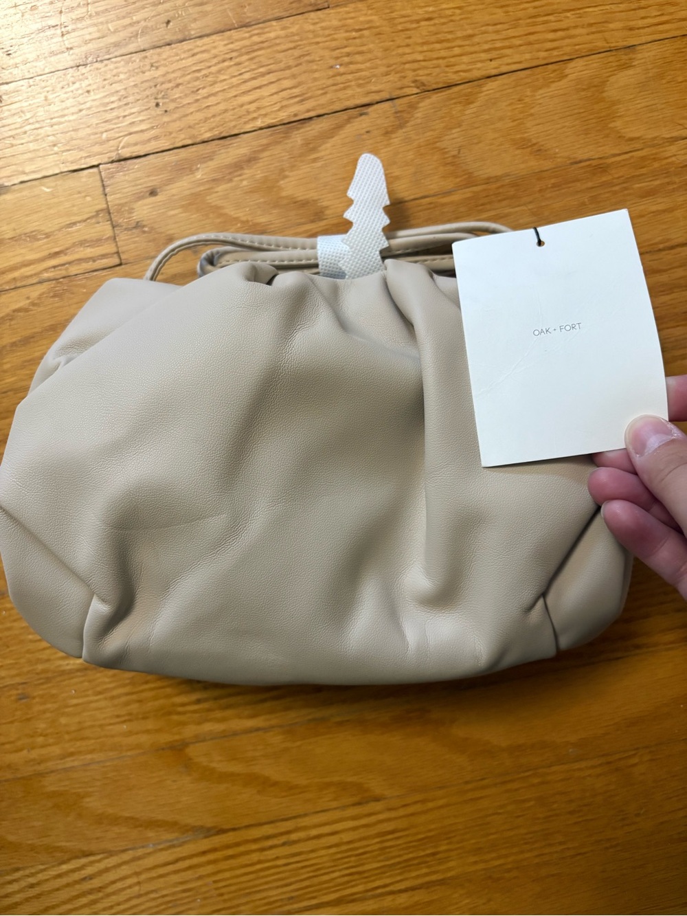 OAK + FORT Beige Ruched Clutch